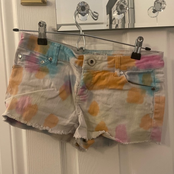 Love Fire multi Coloured Tie dye Short shorts - Picture 1 of 3